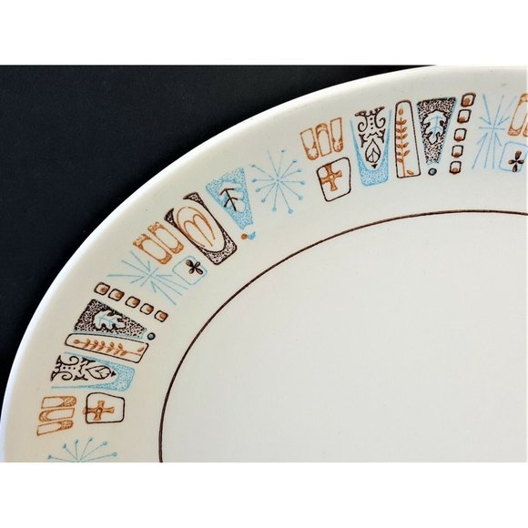 Taylor Smith & Taylor Oval Serving Platter Taylorstone Moderne 13.5" MCM VTG N4 - Picture 2 of 4